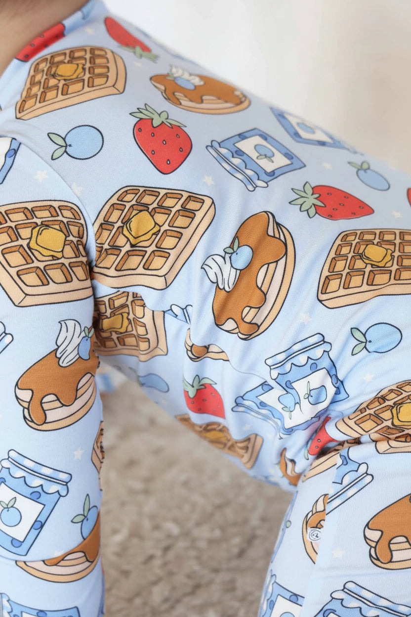 Sweet Stacks Zipper Footie | Blue