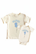 Personalized Blue Birthday Graphic Bodysuit & Kids Tee | Natural