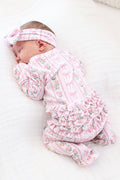 Ruffle Zipper Footie | Coquette Garden