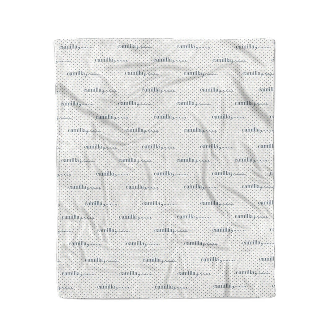 Snuggle Spots Personalized Kids Blanket | White