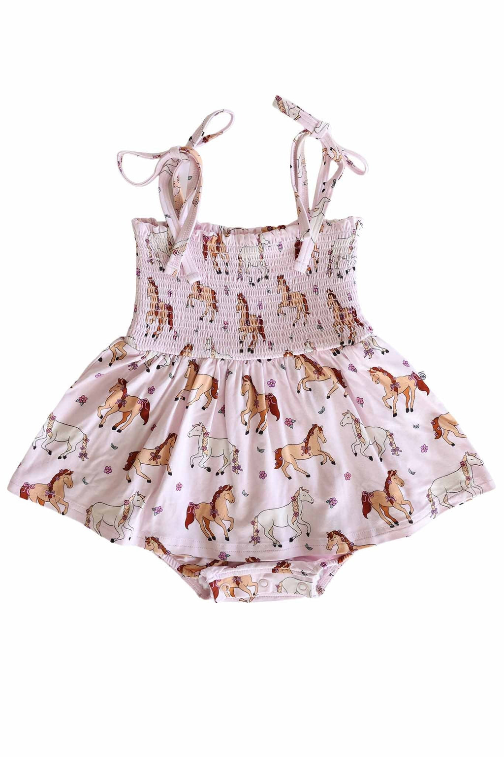 Smocked Twirl Bodysuit | Pony Club Pink