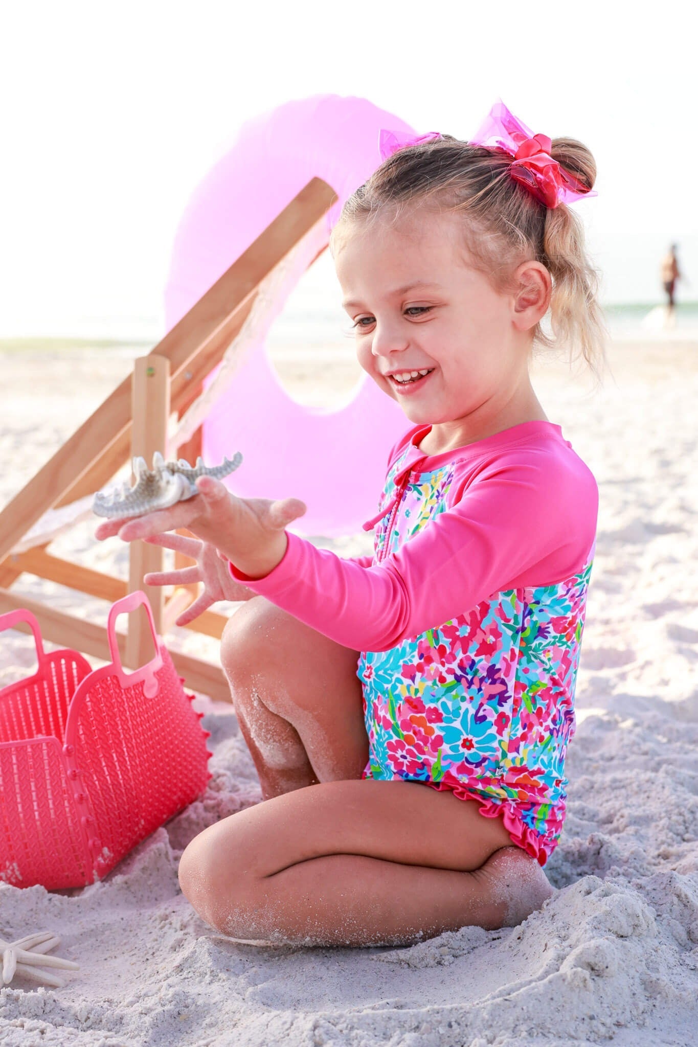 Long Sleeve Rash Guard with Front Zipper | Petal Splash
