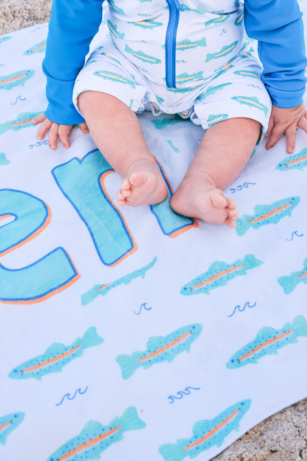 Personalized Kids Beach Towel | Tiny Trout