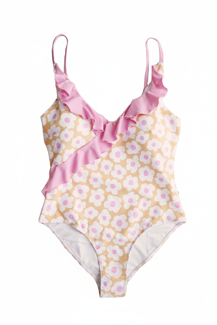 Women's Ruffled One-Piece Swimsuit | Sunshine Daisy
