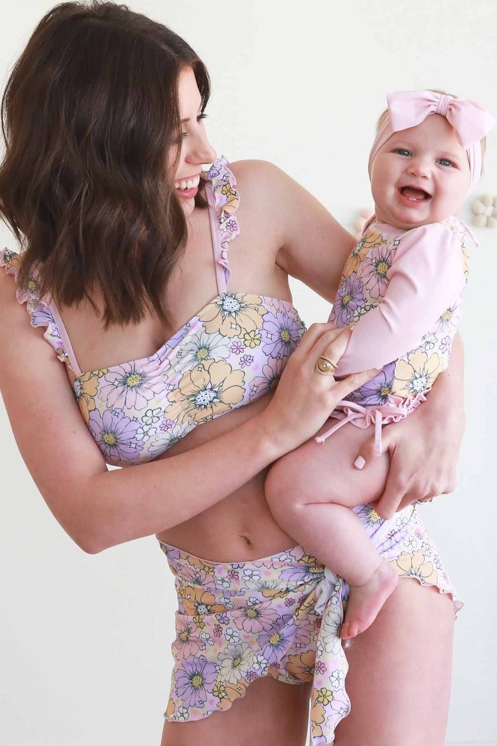 Women's Bikini with High Waisted Bottom | Disco Daisies