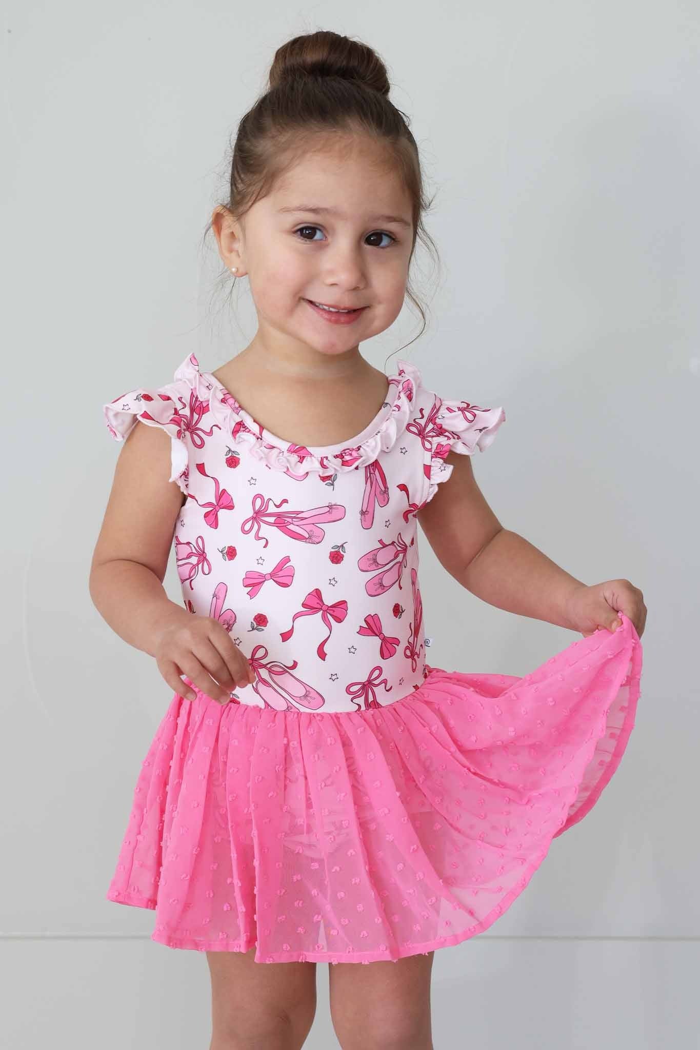 Swiss Dot Leotard | Pink Pirouette