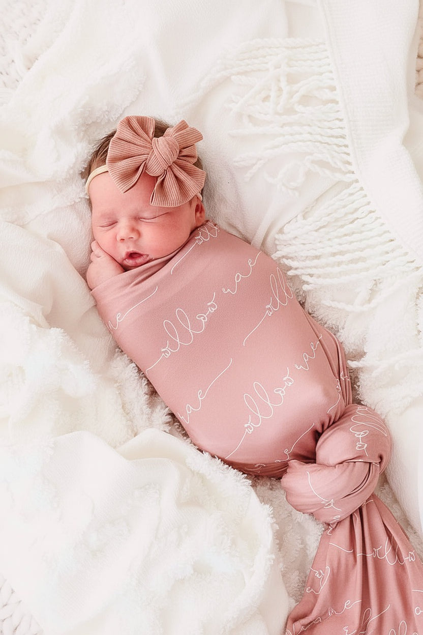 Personalized Baby Name Swaddle Blanket | Dusty Hues