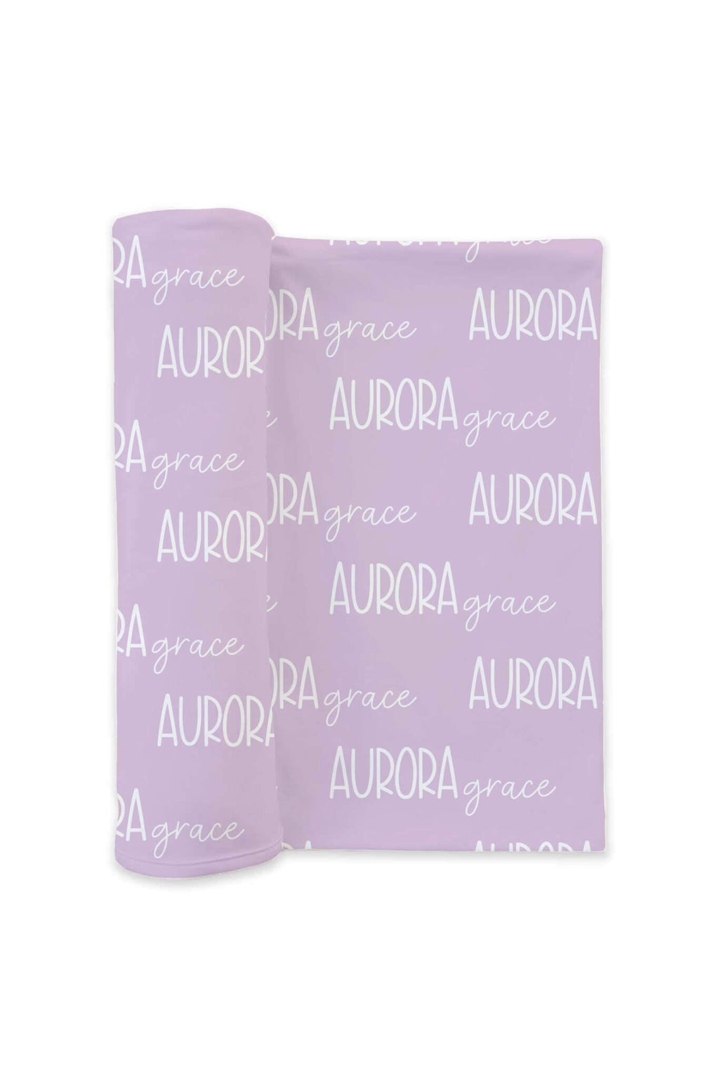 Personalized Baby Name Swaddle Blanket Font Duo | Barely Orchid