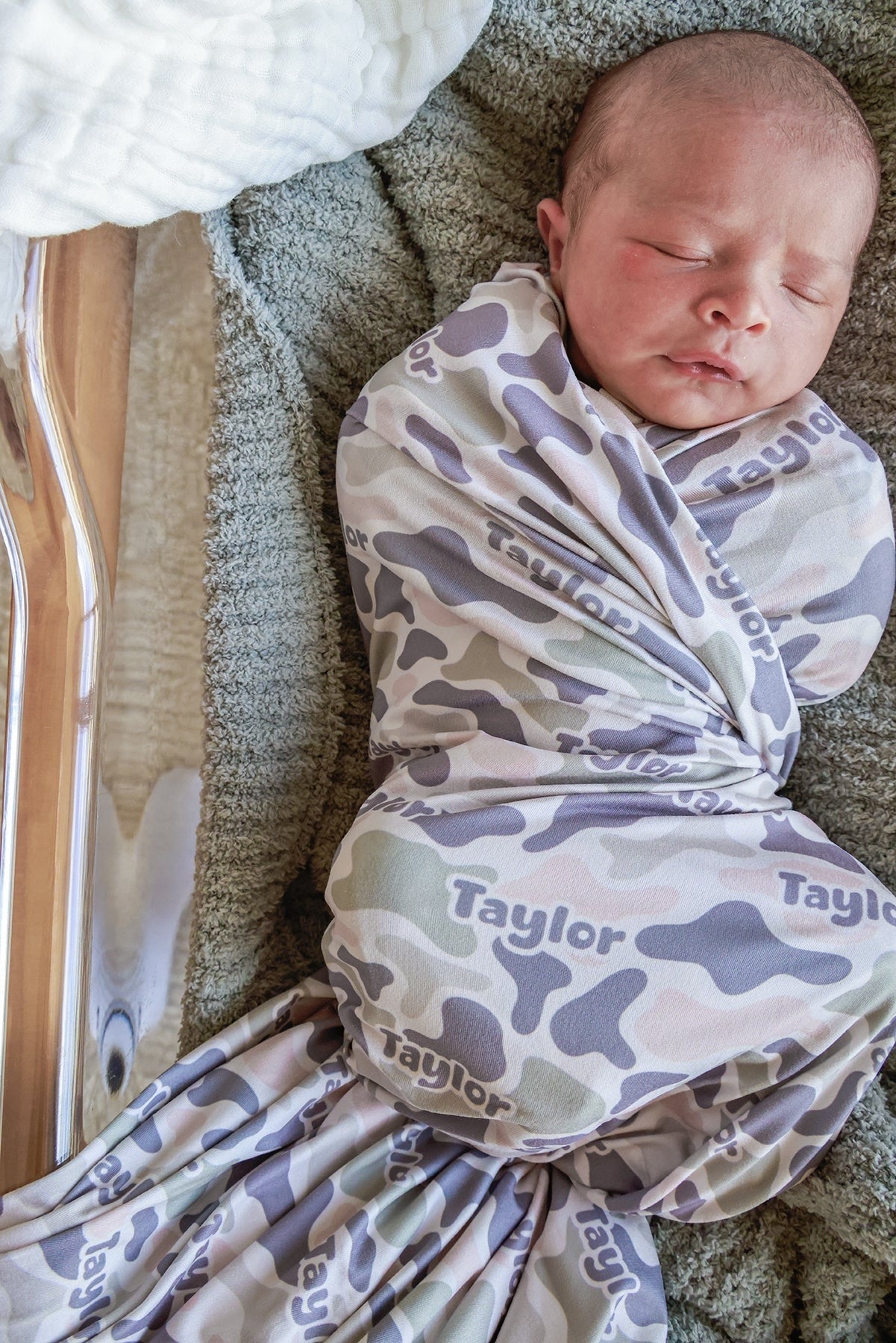 Personalized Swaddle Blanket | Camo Cutie