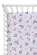 Ribbon & Roses Crib Sheet | Purple