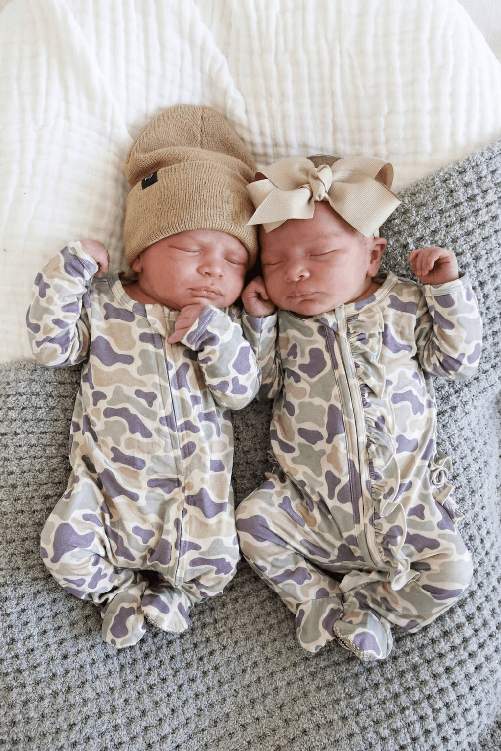 Bamboo Zipper Footie | Camo Cutie