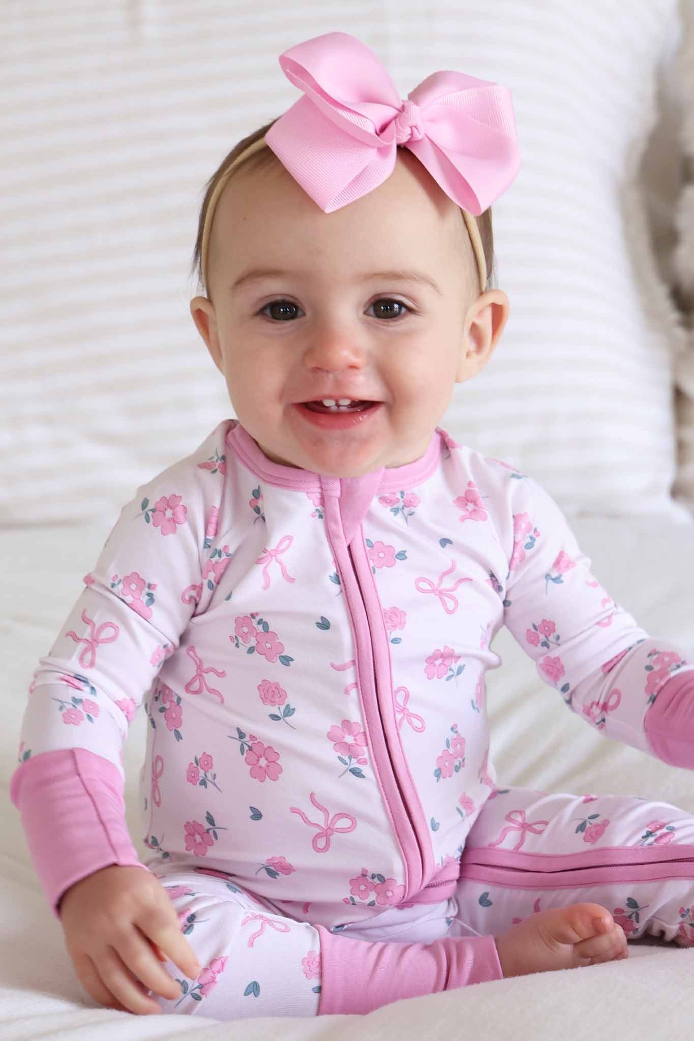 Ribbon & Roses Convertible Zip Romper | Pink