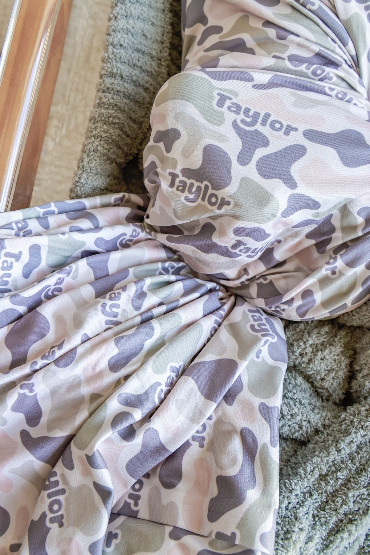 Personalized Swaddle Blanket | Camo Cutie