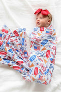 Personalized Swaddle Blanket | Red, White & Cool