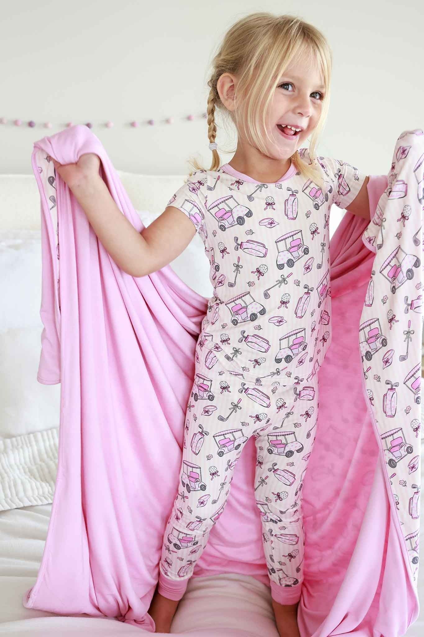 Two Piece Bamboo Pajama Set | Caddie Crew Pink