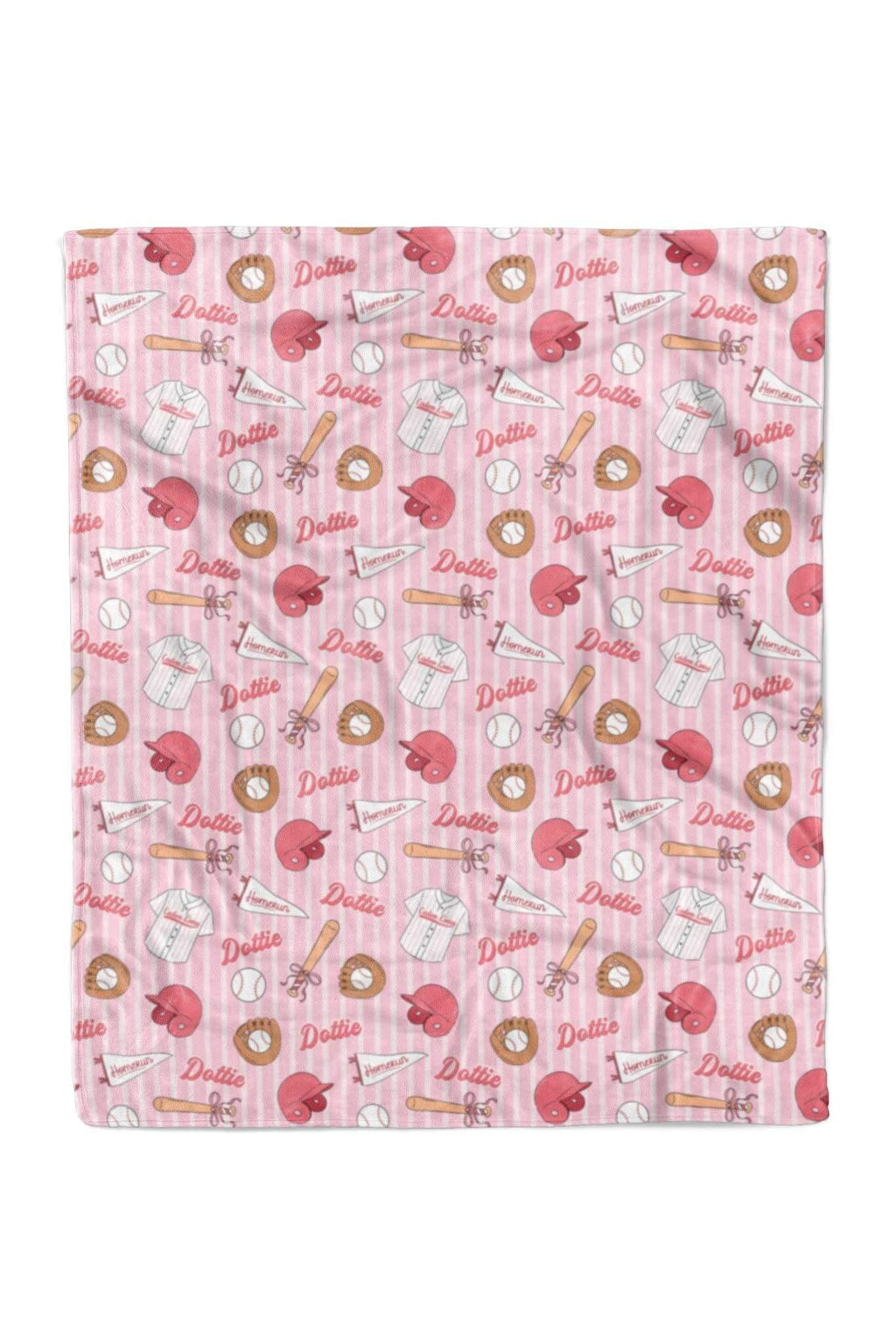 Ballpark Babes Personalized Kids Blanket