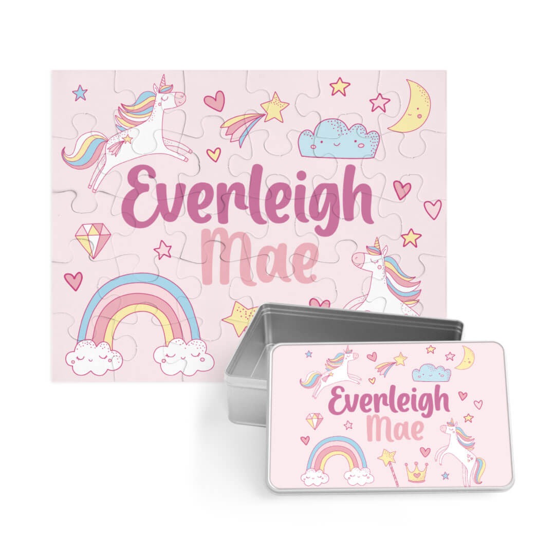 Kids Personalized 30 Piece Puzzle | Unicorn Dreams