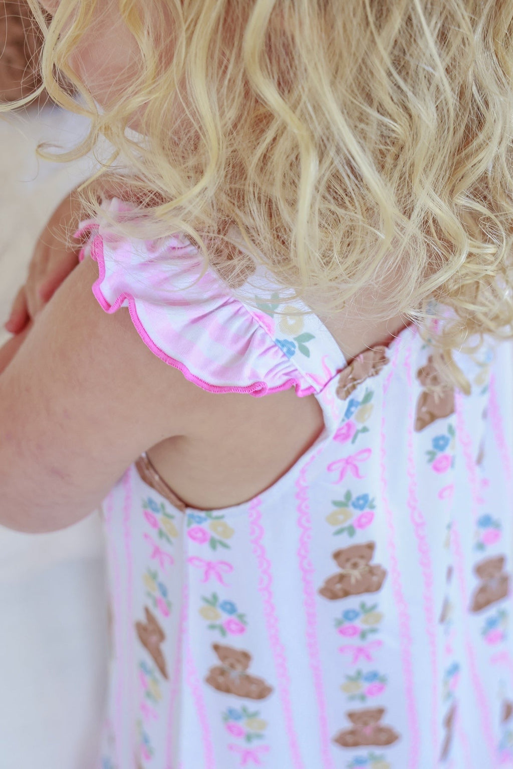 Girls' Full Length Ruffle Nightgown | Beary Lovely