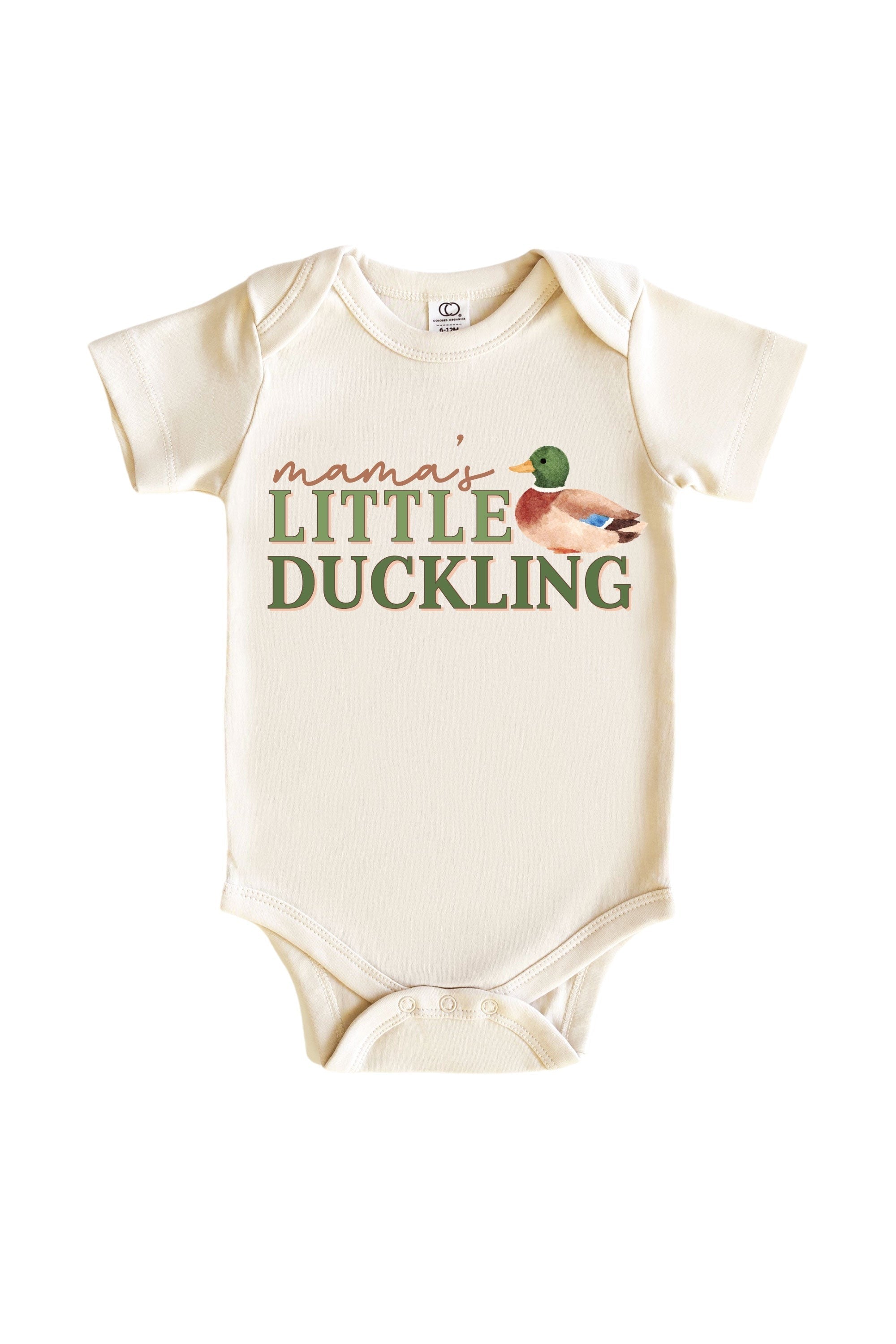 Mama's Little Duckling Graphic Bodysuit & Kids Tee | Natural