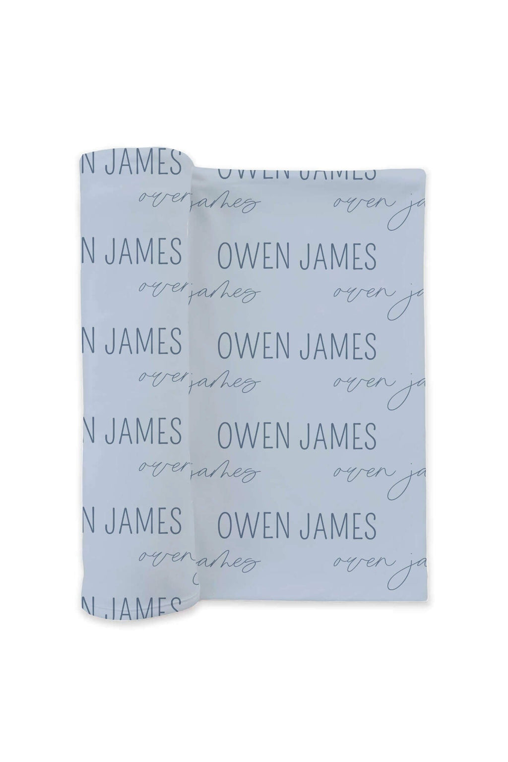 Personalized Baby Blue Baby Name Swaddle Blanket