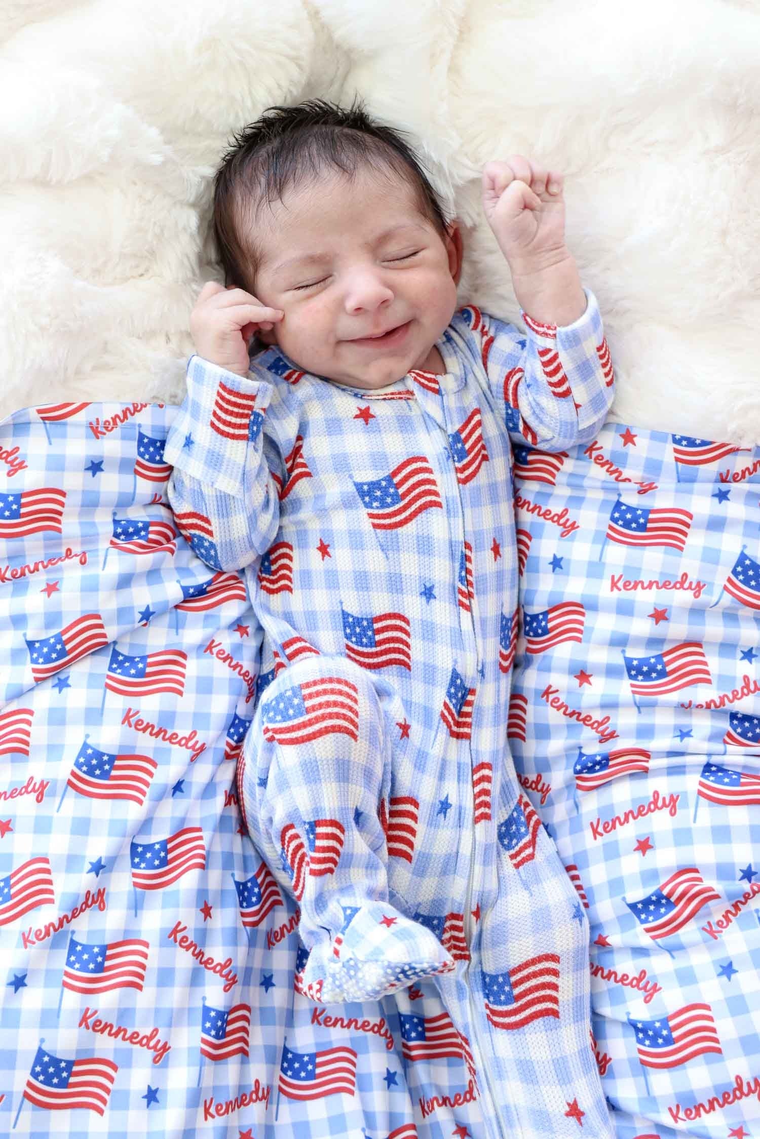 Personalized Swaddle Blanket | Star-Spangled Picnic