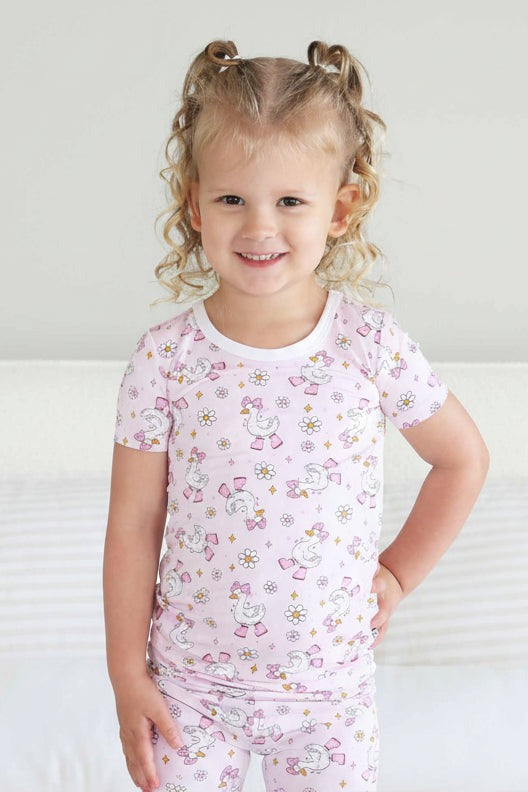 Silly Goose Two Piece Pajama Set | Pink
