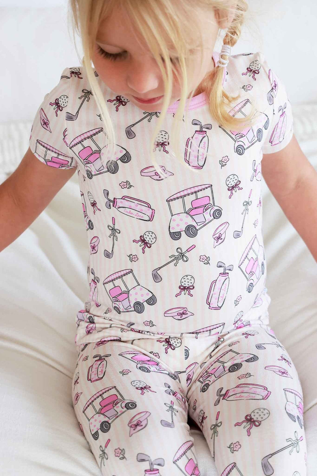 Two Piece Bamboo Pajama Set | Caddie Crew Pink