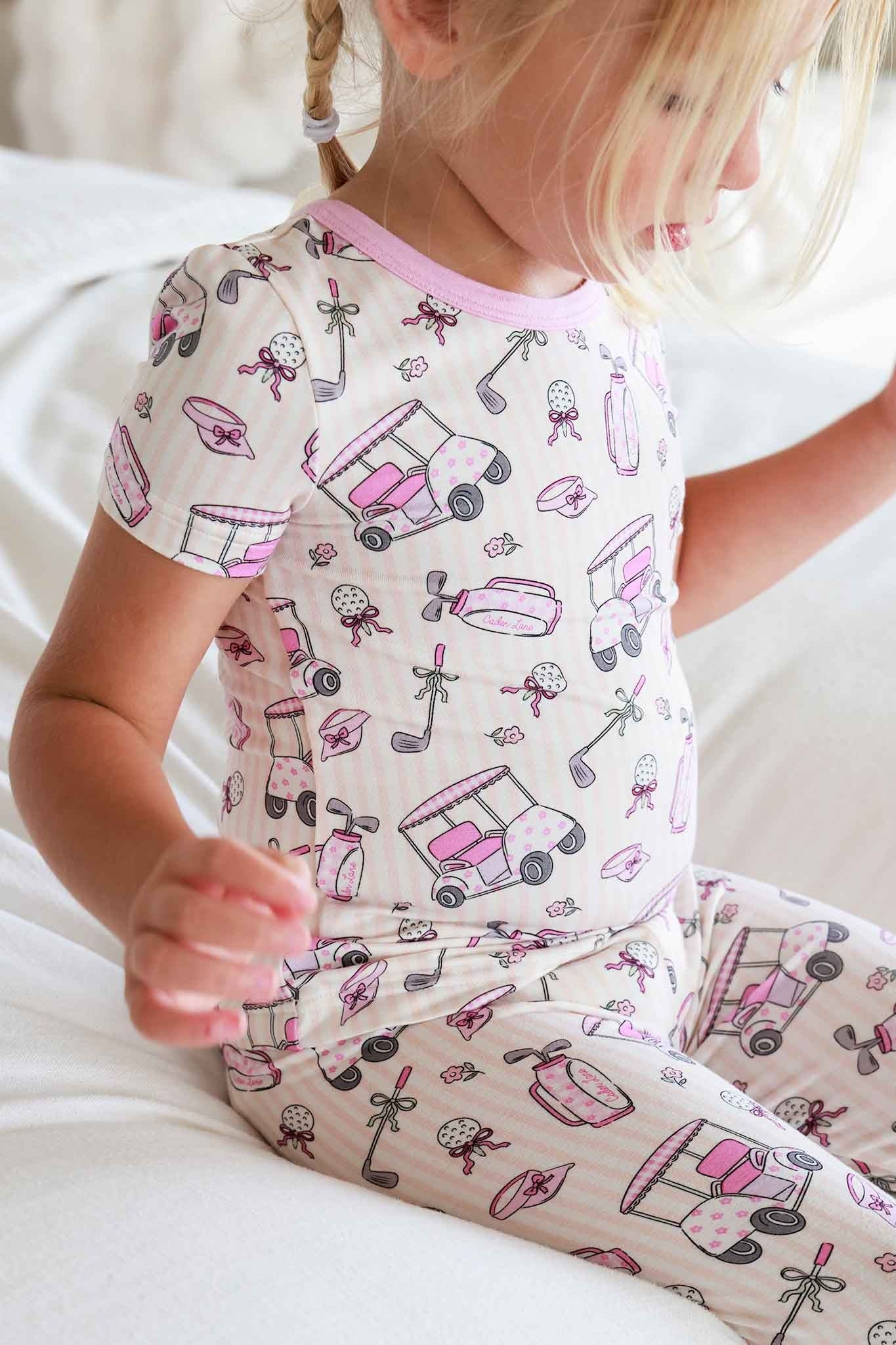 Two Piece Bamboo Pajama Set | Caddie Crew Pink