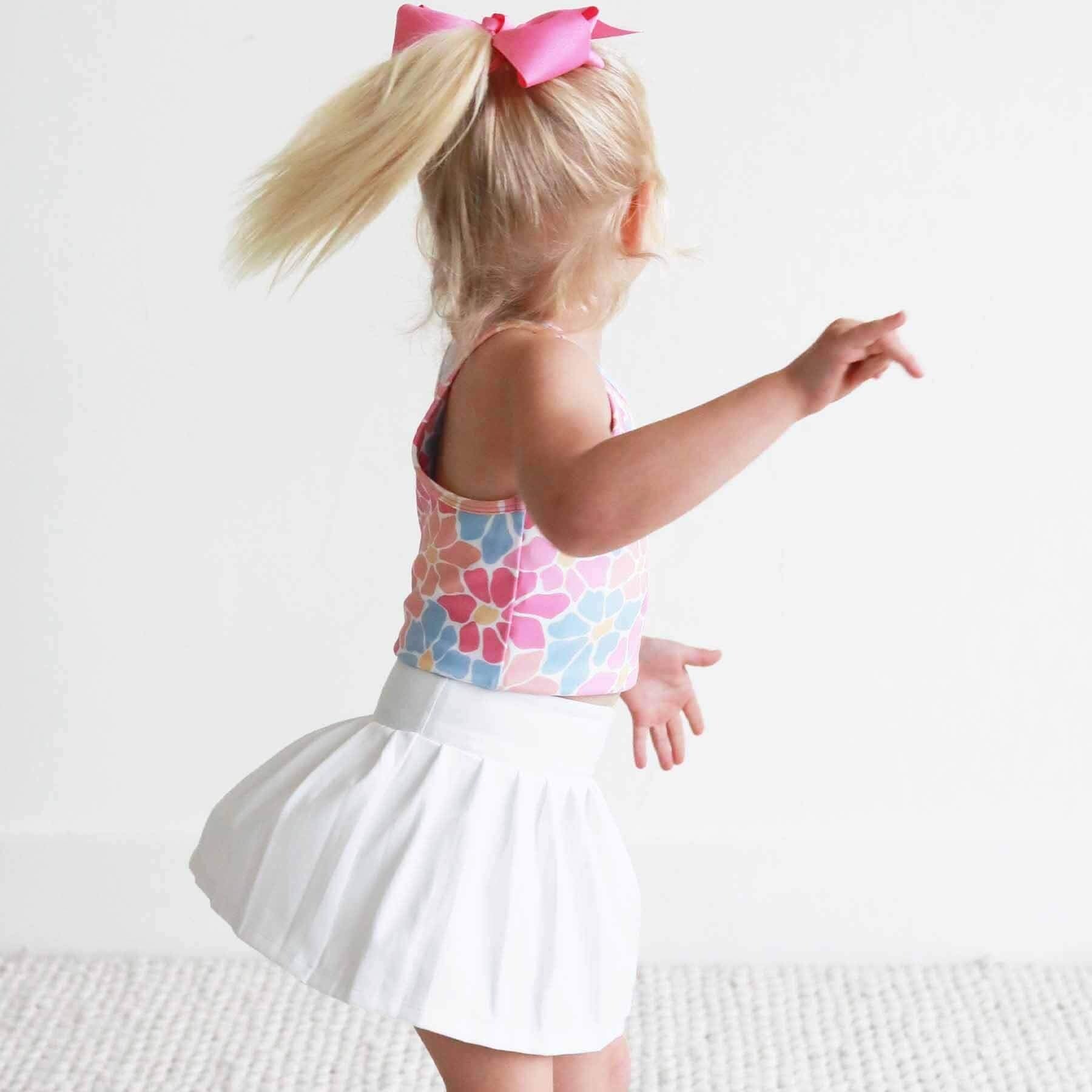 Kids CloudActiveTM Athletic Pleated Skirt | White
