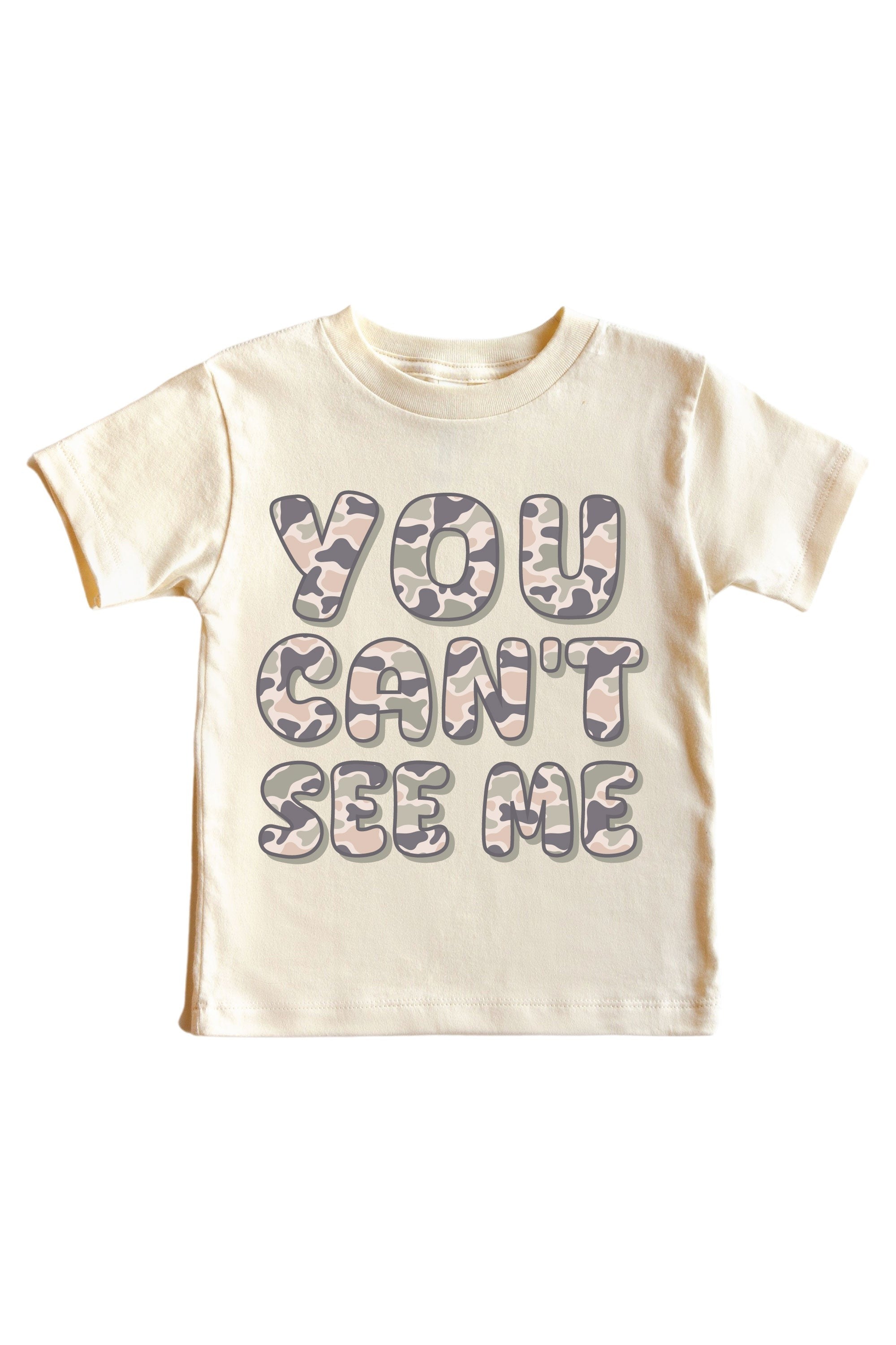 You Can't See Me Graphic Bodysuit & Kids Tee | Natural