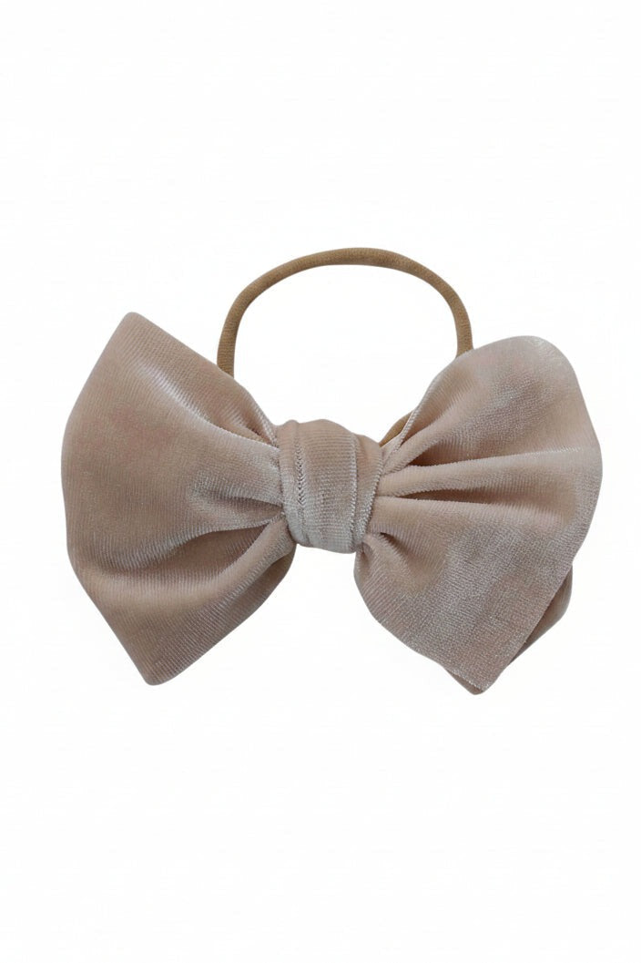 Velvet Bow Headband - Cream