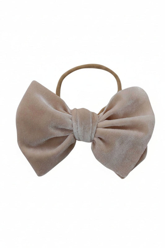 Velvet Bow Headband - Cream