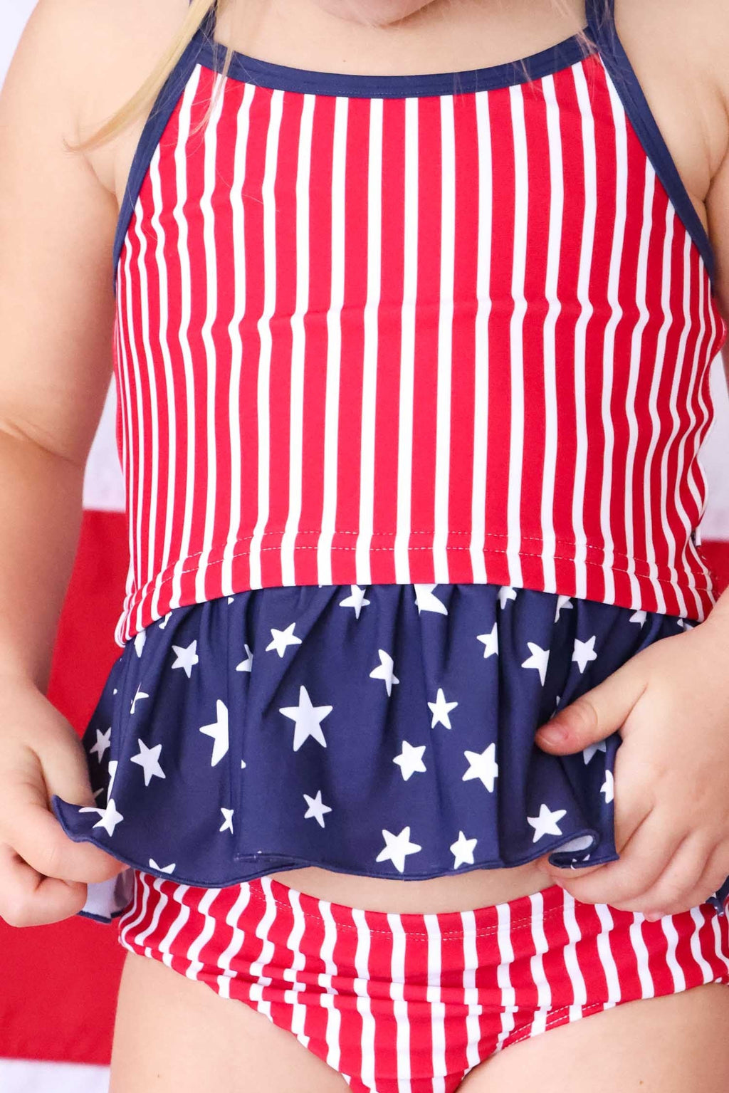 Two Piece Strappy Tankini | Stars & Stripes Party
