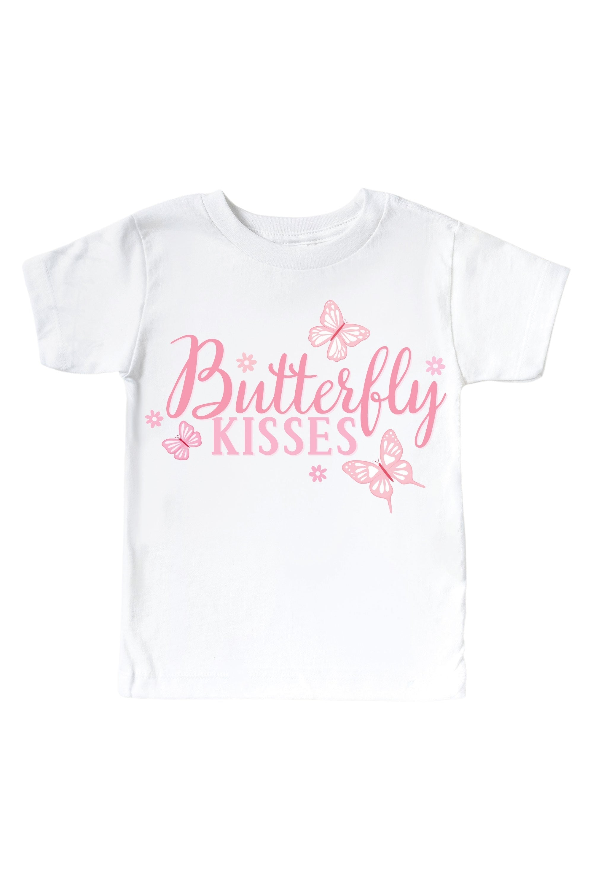 Butterfly Kisses Graphic Bodysuit & Kids Tee | White