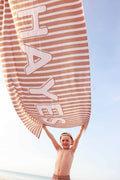 Sandy Stripes Personalized Kids Beach Towel | Striped