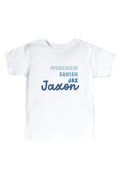 Personalized Dusty Blue Nickname Kids Graphic Tee | White