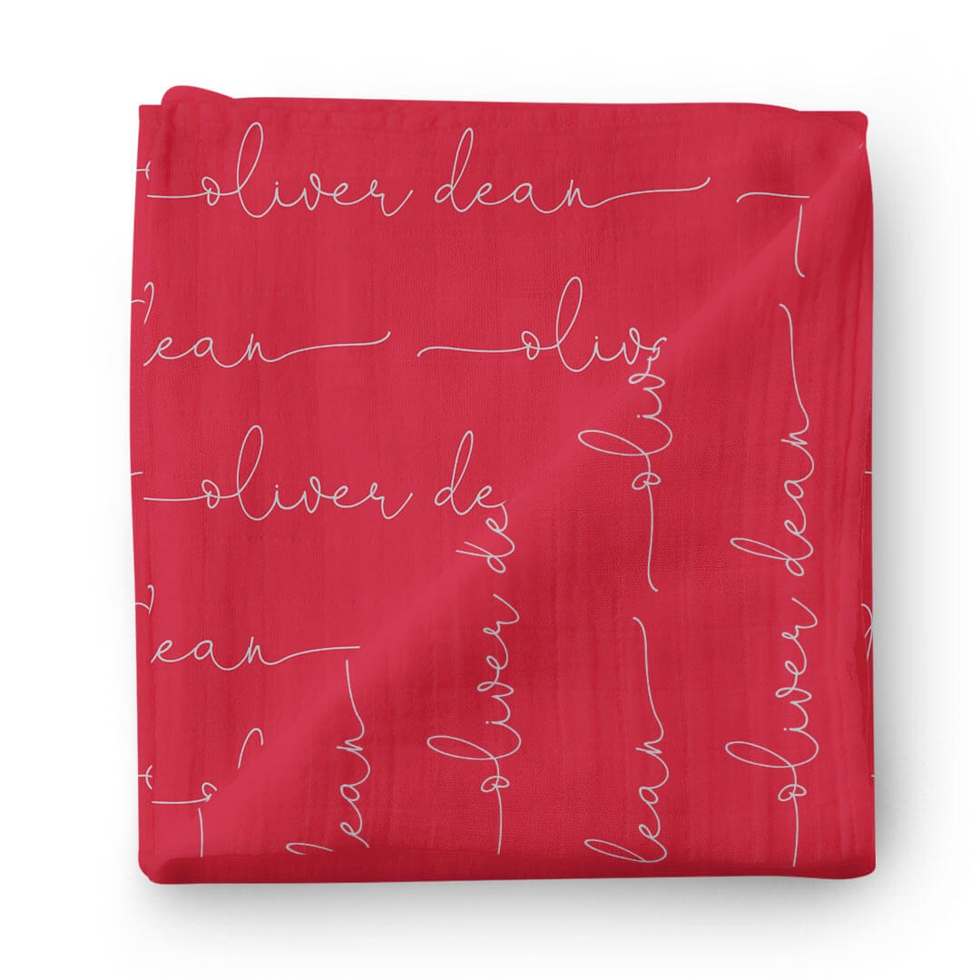 Personalized Scarlet Baby Name Swaddle Blanket - Script Only