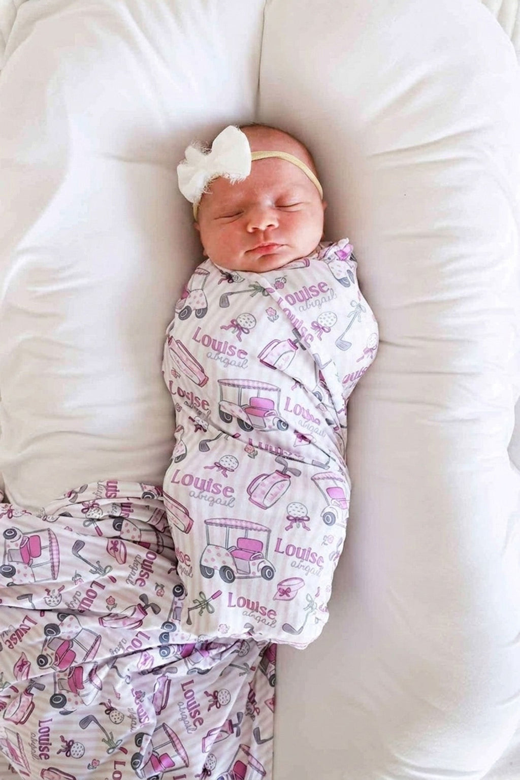 Personalized Swaddle Blanket | Caddie Crew Pink