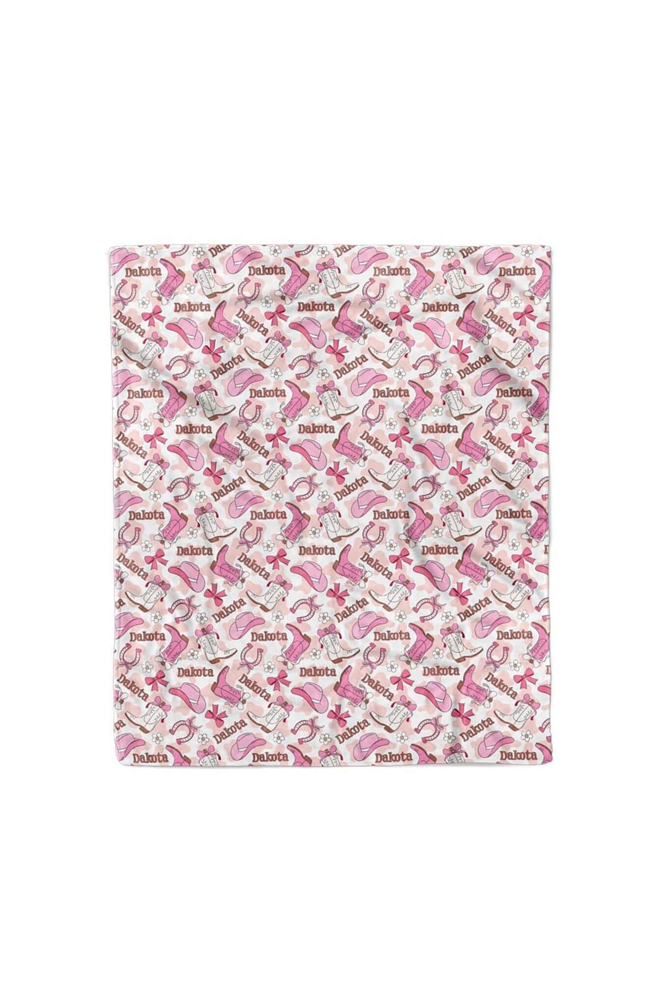 Rodeo Dreams Personalized Kids Blanket | Pink