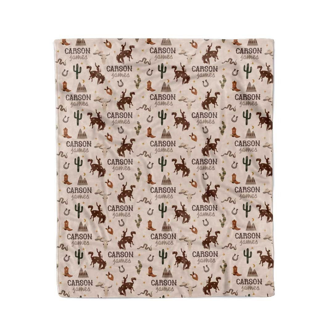Giddy Up Personalized Kids Blanket