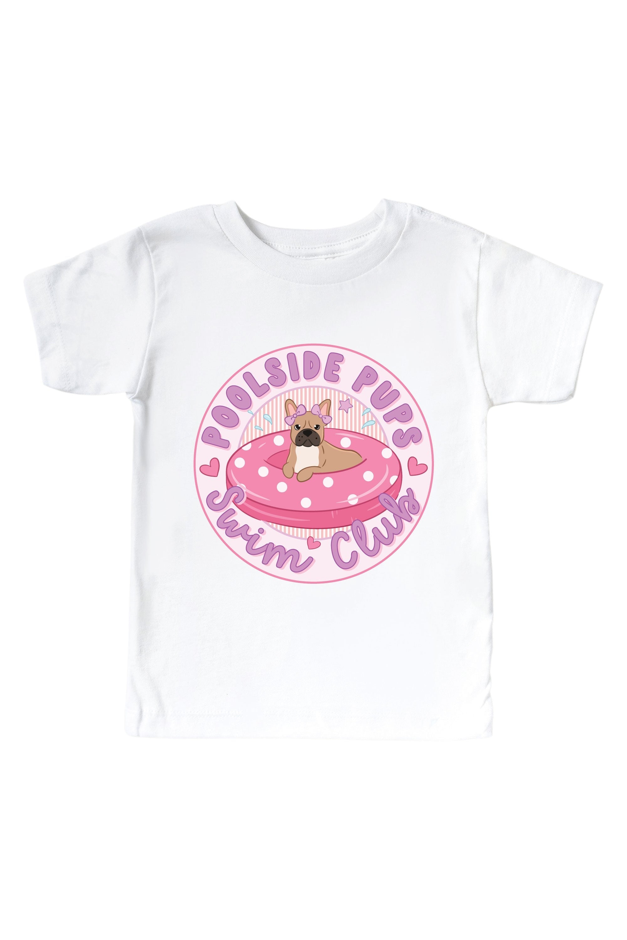 Swim Club Pink Graphic Bodysuit & Kids Tee | White