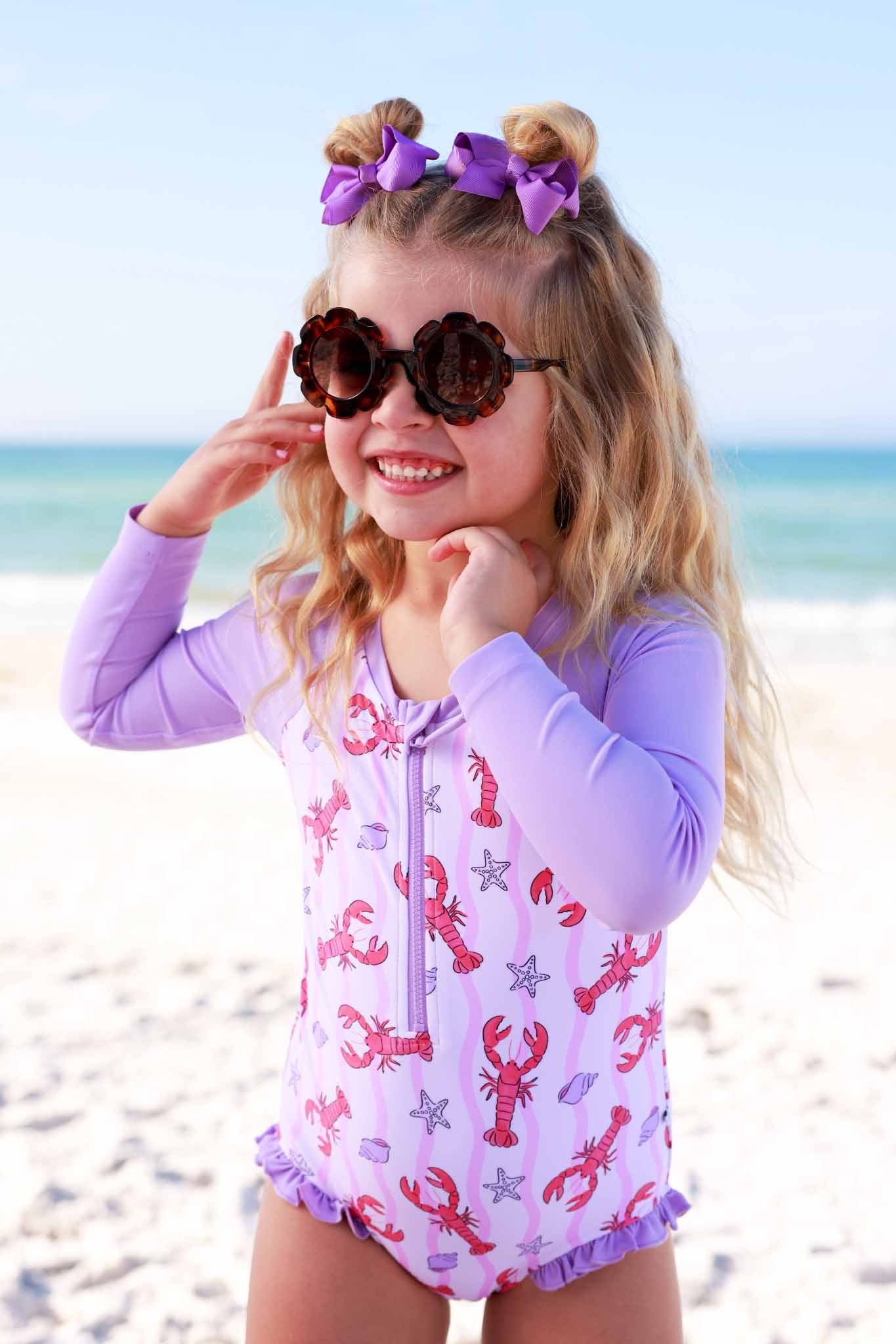 Long Sleeve Rash Guard with Front Zipper | Pinch Me Pink