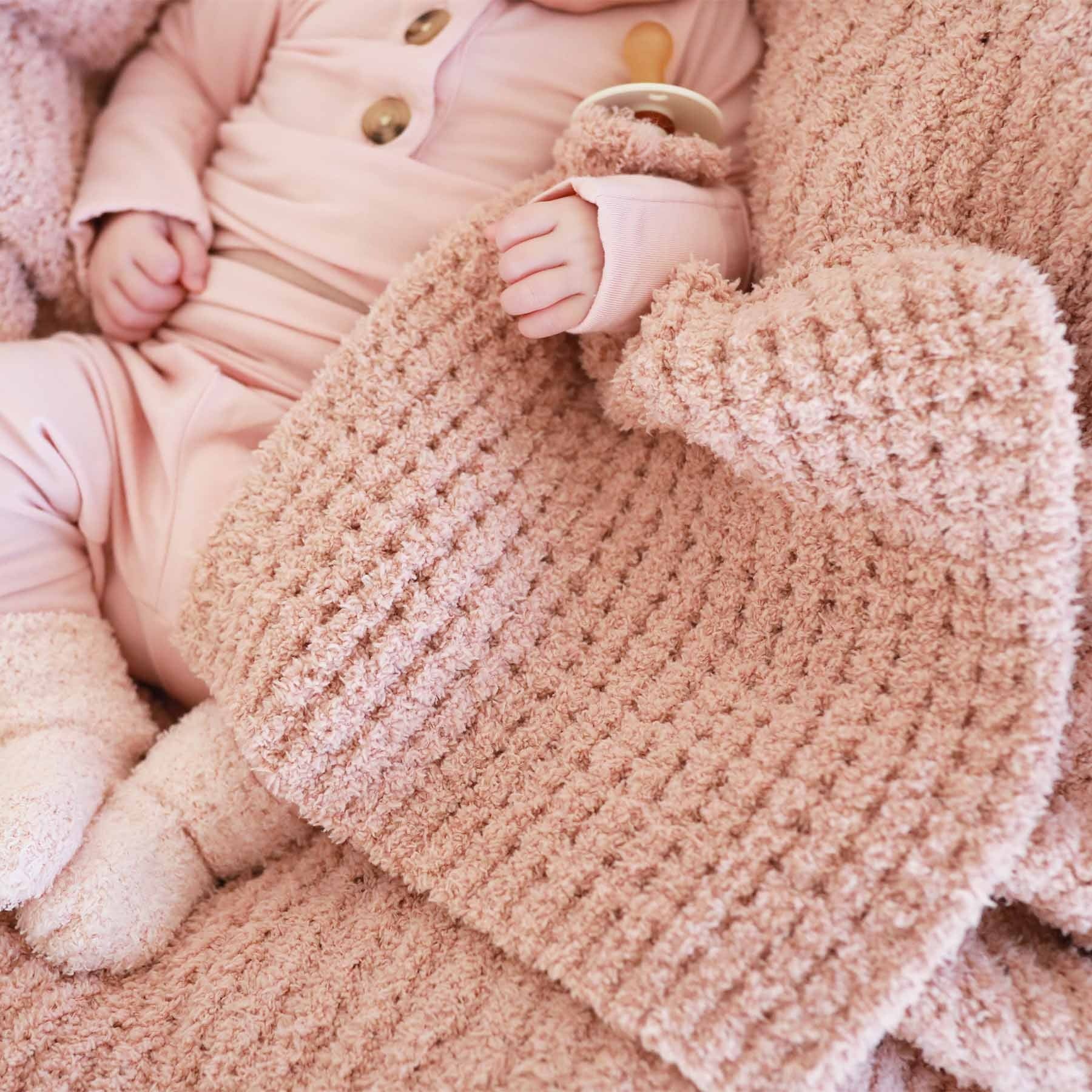 CuddleLaneTM Luxe Waffle Lovey | Wild Rose