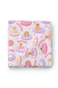 Personalized Swaddle Blanket | Poolside Pups Pink